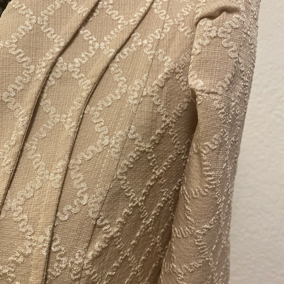 Filipiniana Vintage-Inspired Cream Midi Dress with Puff Shoulders Fits S, M, & L - Picture 4 of 8